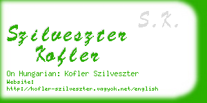 szilveszter kofler business card